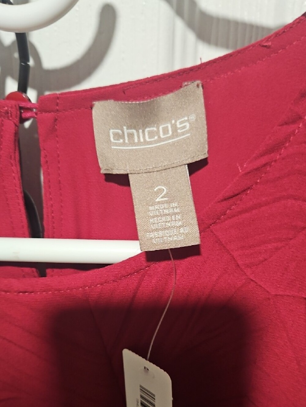 Chico's Raspberry Textured Layered Blouse - Picture 2 of 7